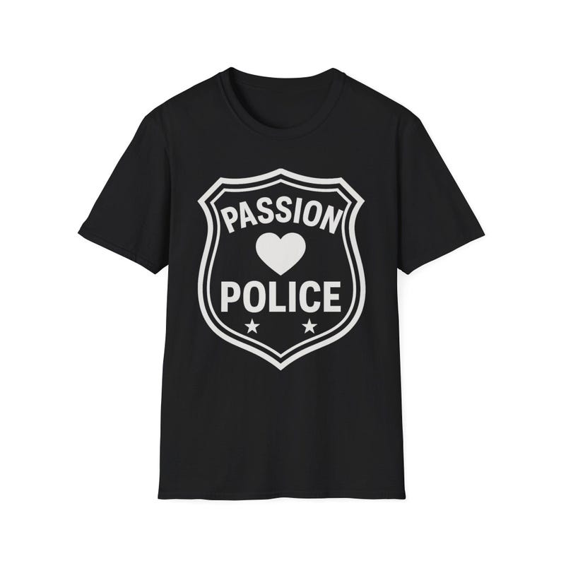 Passion Police Funny Badge T-Shirt | Heart Cop Humor Tee | Valentine's Day Costume Shirt