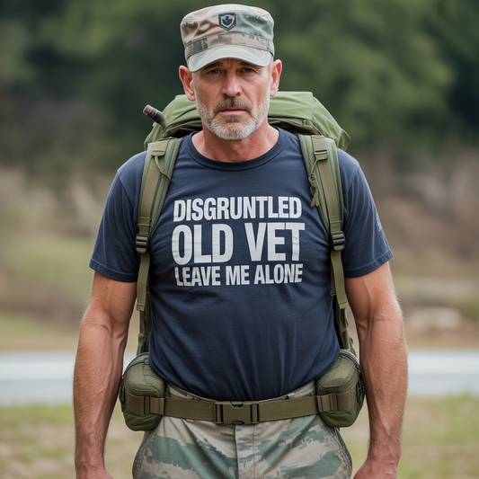 Disgruntled Old Vet Leave Me Alone T-Shirt | Funny Military Veteran Gift