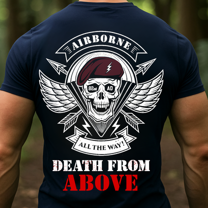 Death From Above Paratrooper T-Shirt – Airborne Army Veteran Military Tee-Gift For Veteran, Dad, Husband