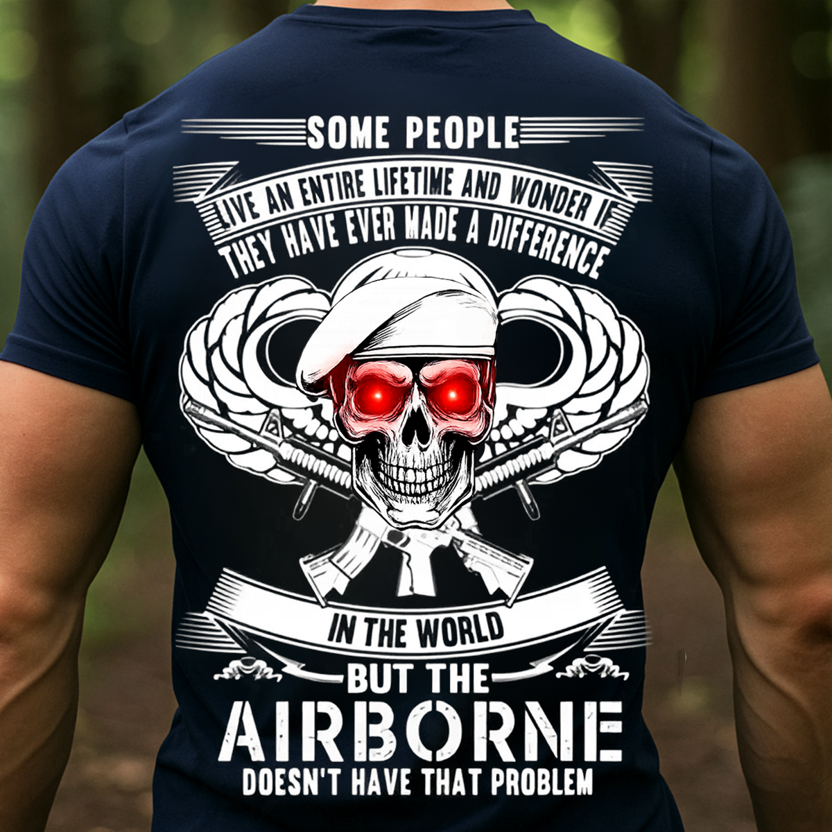 Some People Live a Lifetime Airborne Shirt – Paratrooper Veteran Skull Tee