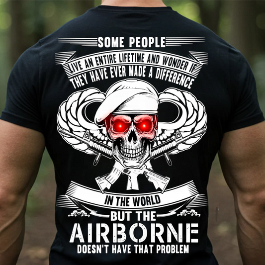 Some People Live a Lifetime Airborne Shirt – Paratrooper Veteran Skull Tee