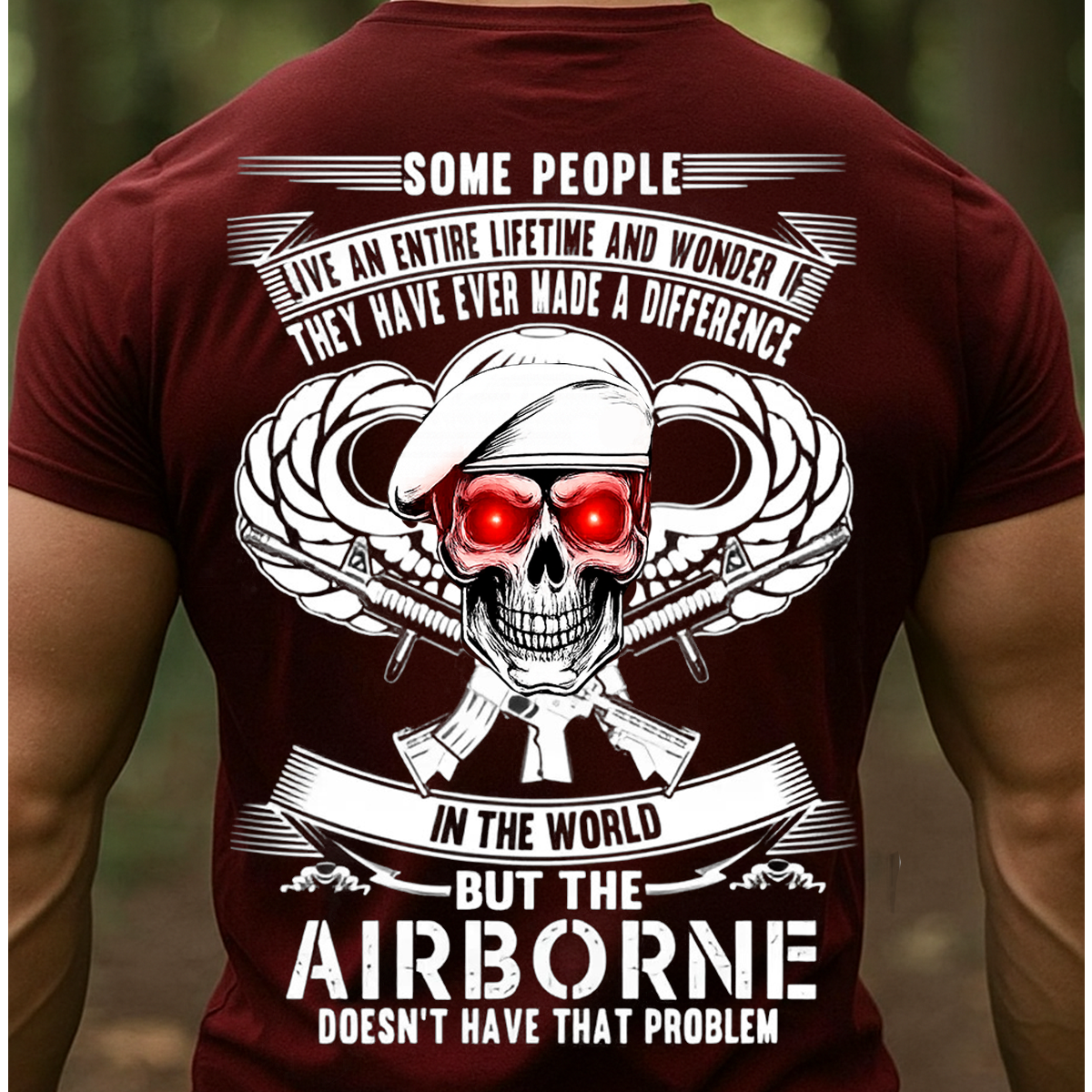 Some People Live a Lifetime Airborne Shirt – Paratrooper Veteran Skull Tee