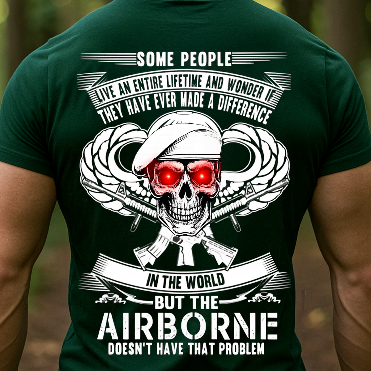 Some People Live a Lifetime Airborne Shirt – Paratrooper Veteran Skull Tee