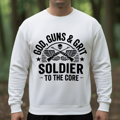 Veteran Shirt – God Guns & Grit – Soldier To The Core Design