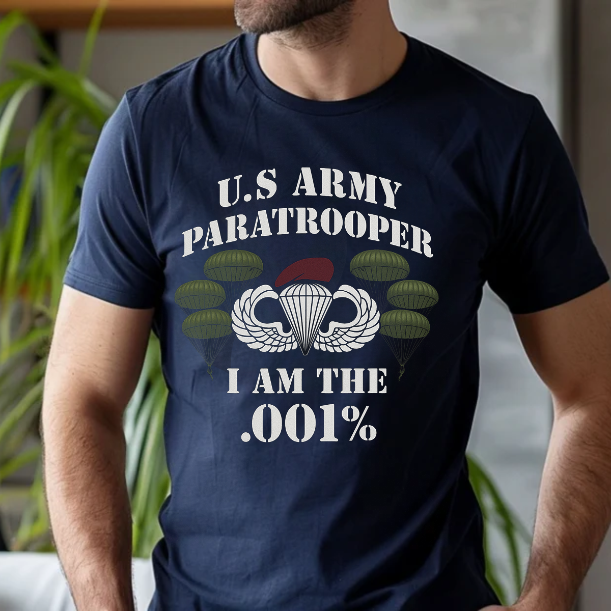U.S Army Paratrooper .001% T-Shirt – Airborne Elite Military Veteran Shirt for Proud Soldiers
