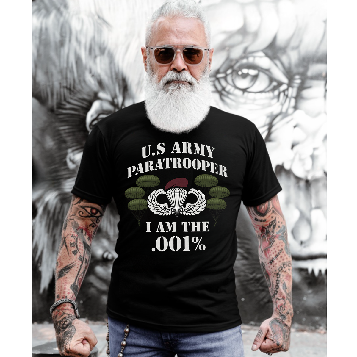 U.S Army Paratrooper .001% T-Shirt – Airborne Elite Military Veteran Shirt for Proud Soldiers