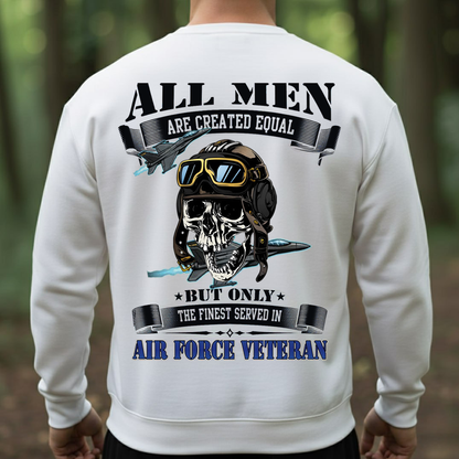 Air Force Veteran Shirt – All Men Are Created Equal Aviator Skull Tee-Military Air Force Veteran Shirt