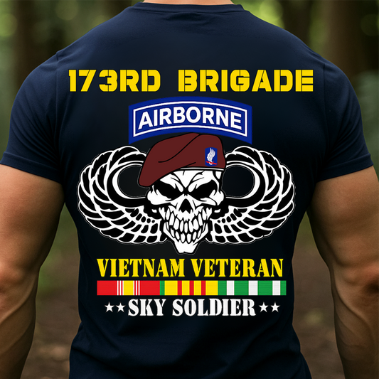 173rd Airborne Brigade Vietnam Veteran T-Shirt - Sky Soldier Military Tee