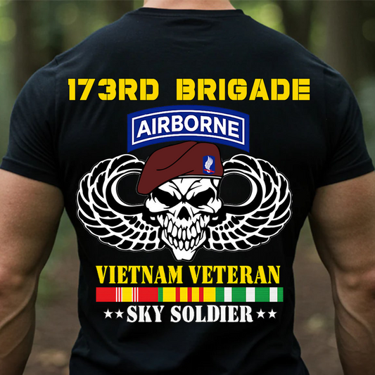 173rd Airborne Brigade Vietnam Veteran T-Shirt - Sky Soldier Military Tee