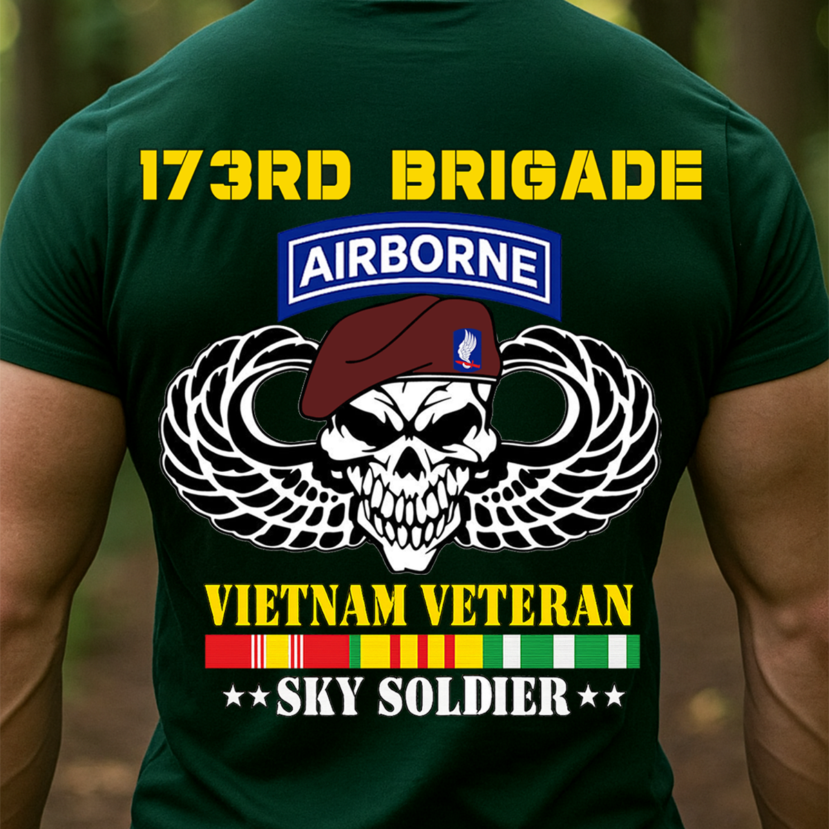 173rd Airborne Brigade Vietnam Veteran T-Shirt - Sky Soldier Military Tee
