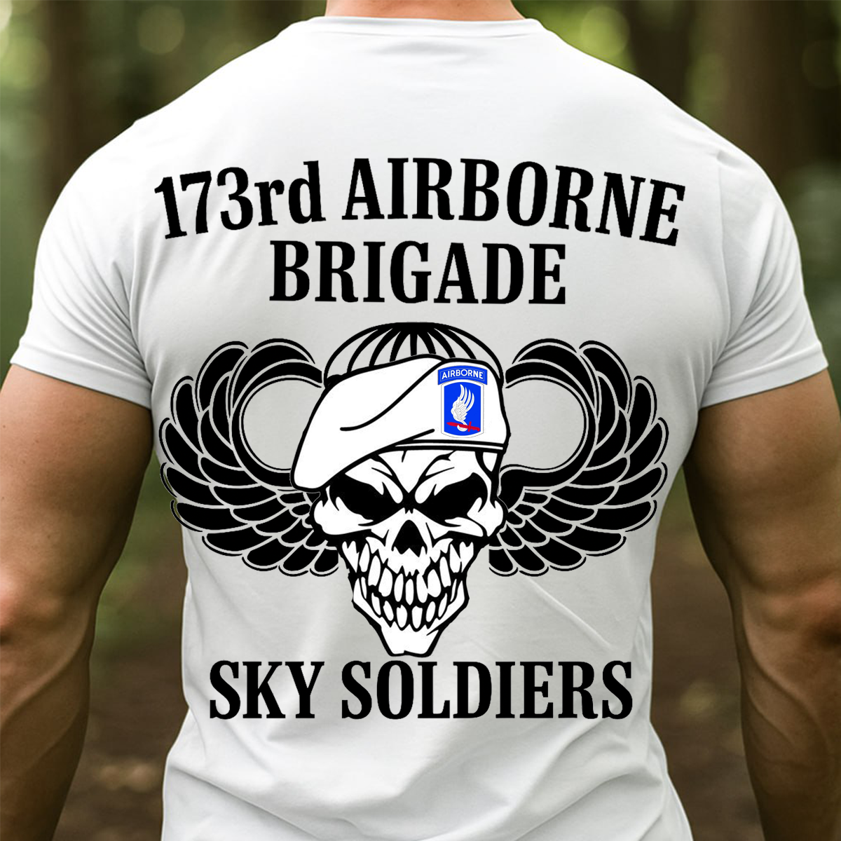 173rd Airborne Brigade Sky Soldiers Veteran T-Shirt Military Army Paratrooper Tee