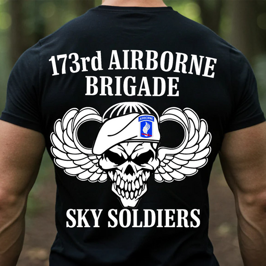 173rd Airborne Brigade Sky Soldiers Veteran T-Shirt Military Army Paratrooper Tee