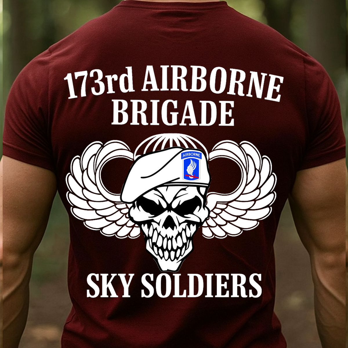 173rd Airborne Brigade Sky Soldiers Veteran T-Shirt Military Army Paratrooper Tee
