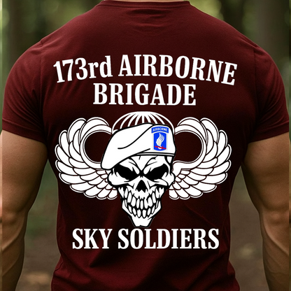 173rd Airborne Brigade Sky Soldiers Veteran T-Shirt Military Army Paratrooper Tee