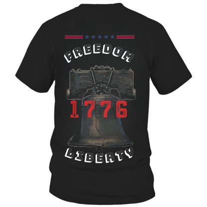 1776 Liberty Bell T-Shirt, Freedom Patriotic Tee for Men, USA Independence Day Shirt, American History Gift for Veterans & Patriots
