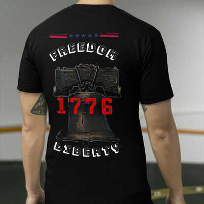 1776 Liberty Bell T-Shirt, Freedom Patriotic Tee for Men, USA Independence Day Shirt, American History Gift for Veterans & Patriots
