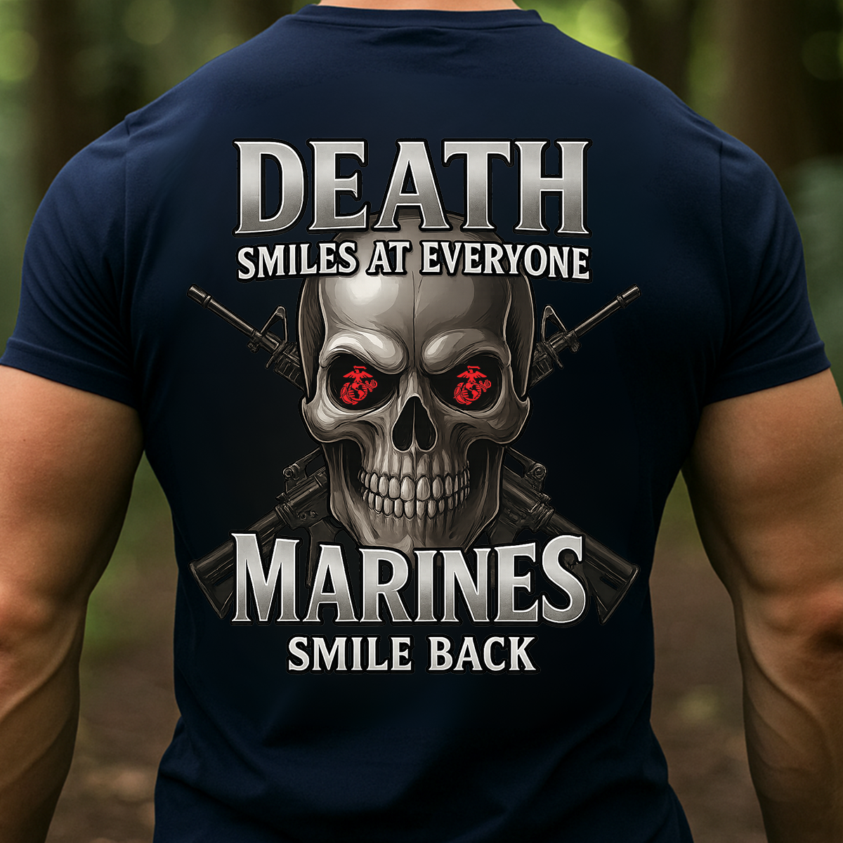 Death Smiles At Everyone Marines Smile Back Shirt – USMC Military Veteran T-Shirt