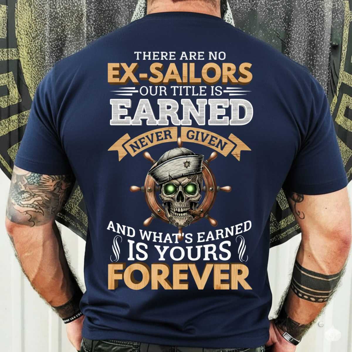 Veteran T-Shirt Sweatshirt Hoodie – Proud of a Sailor Title Earned for Life – Patriotic Navy Veteran Apparel