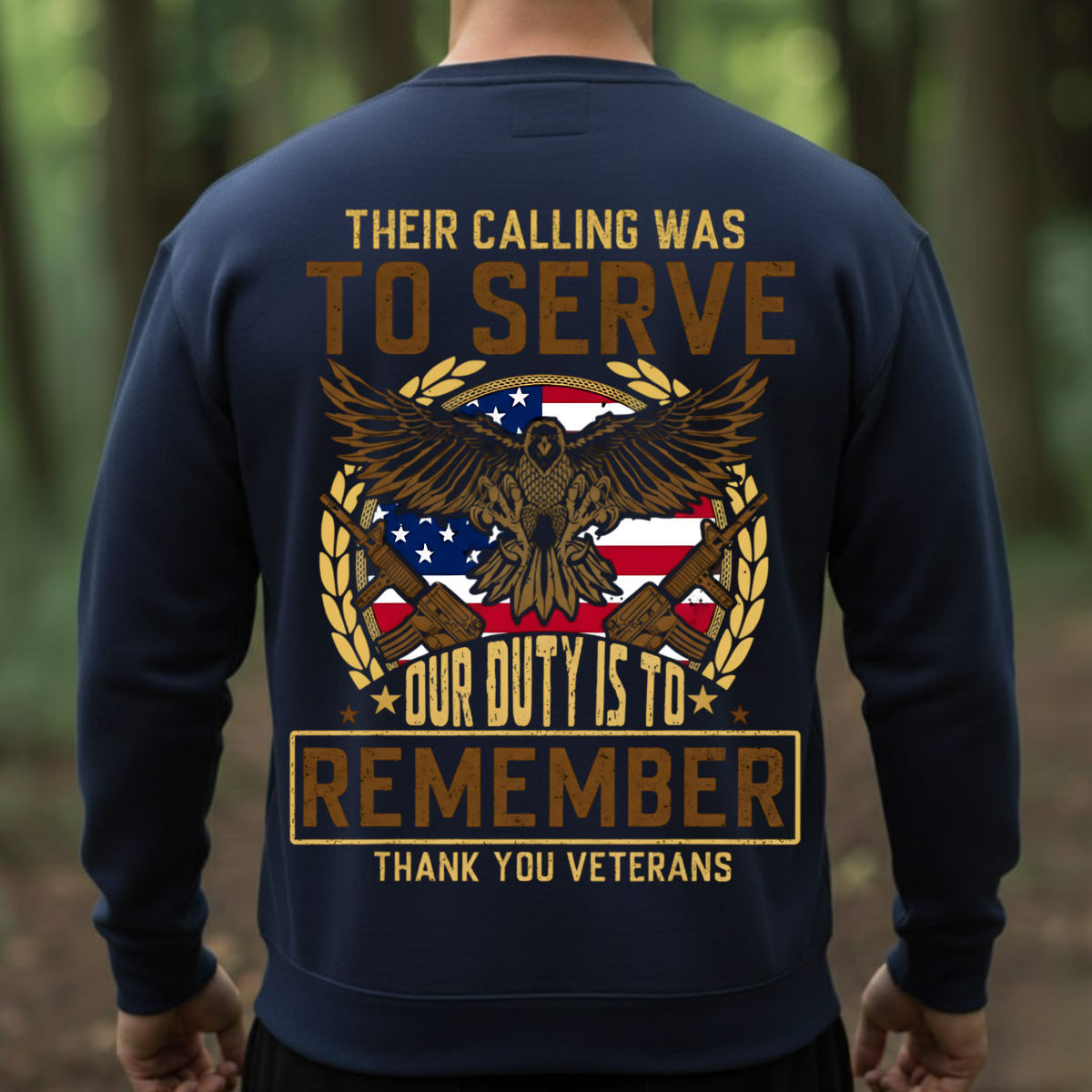 Veteran Tribute T-Shirt – Duty To Serve And Remember – Patriotic Gift Tee