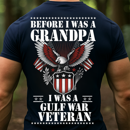 Before I Was a Grandpa I Was a Gulf War Veteran T-Shirt – Patriotic Military Eagle Shirt for Veterans