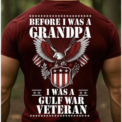 Before I Was a Grandpa I Was a Gulf War Veteran T-Shirt – Patriotic Military Eagle Shirt for Veterans