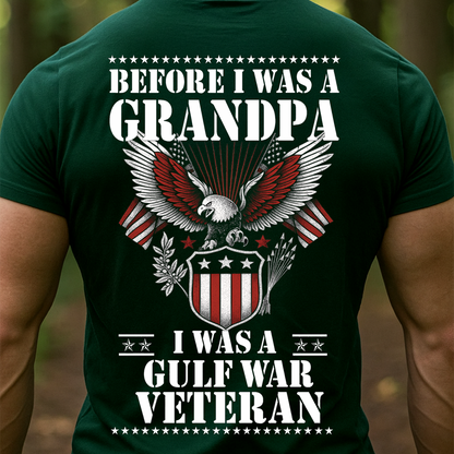 Before I Was a Grandpa I Was a Gulf War Veteran T-Shirt – Patriotic Military Eagle Shirt for Veterans