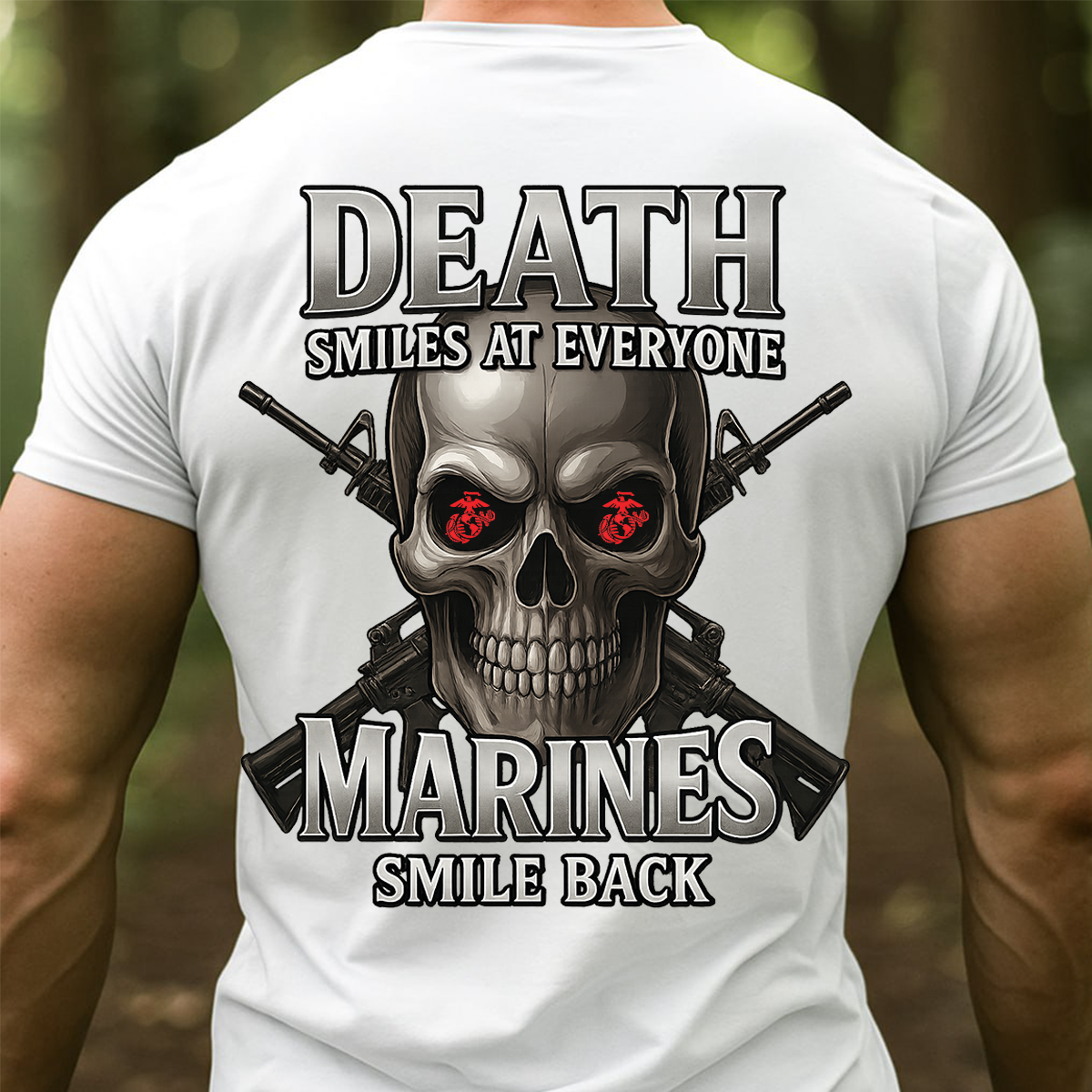 Death Smiles At Everyone Marines Smile Back Shirt – USMC Military Veteran T-Shirt