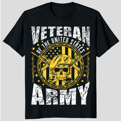 Veteran Of The United States Army Skull Military T-shirt