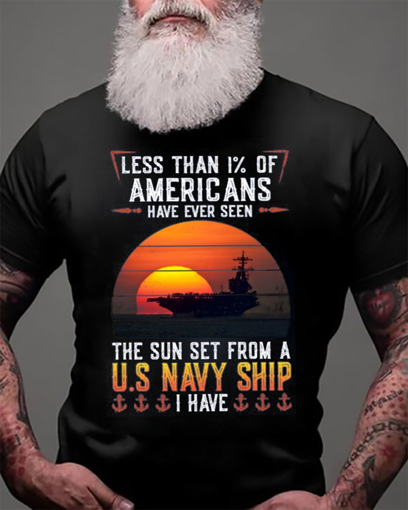 Have Ever Seen Sunset From Navy Ship - Perfect Gift For Veteran Dad, Grandpa, Son on Patriot Day, Memorial Day, Veteran Day, Navy Birthday Premium Fit Mens Tee