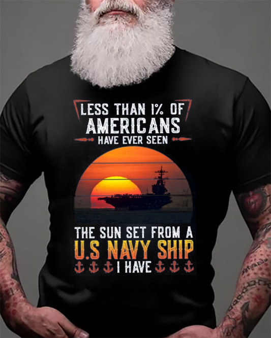 Have Ever Seen Sunset From Navy Ship - Perfect Gift For Veteran Dad, Grandpa, Son on Patriot Day, Memorial Day, Veteran Day, Navy Birthday Premium Fit Mens Tee