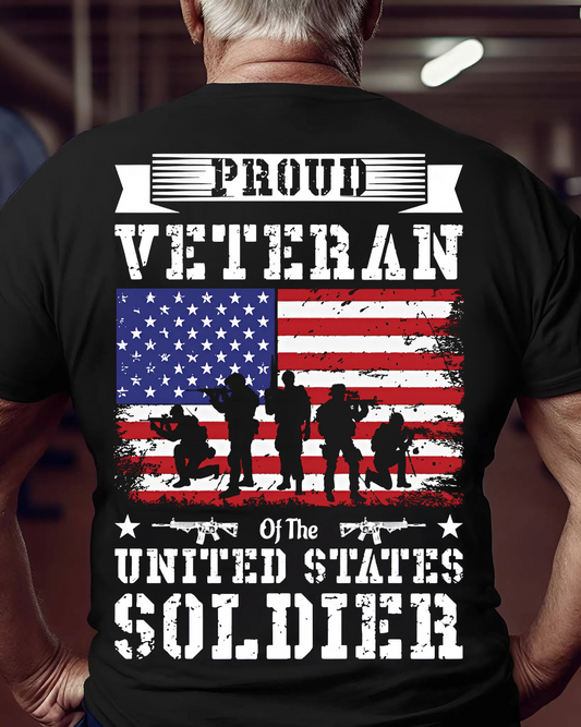 Proud U.S. Soldier Veteran Tee – Honoring Service with the Stars & Stripes
