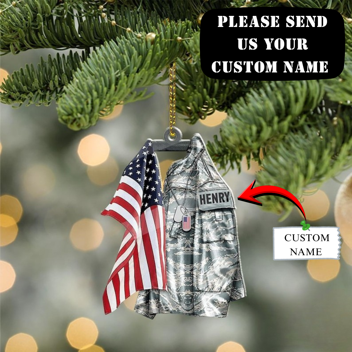 2025 New Release U.S Airforce/Navy/Army Hanging Ornament, Military Car Ornament Gift, Military Xmas Gift