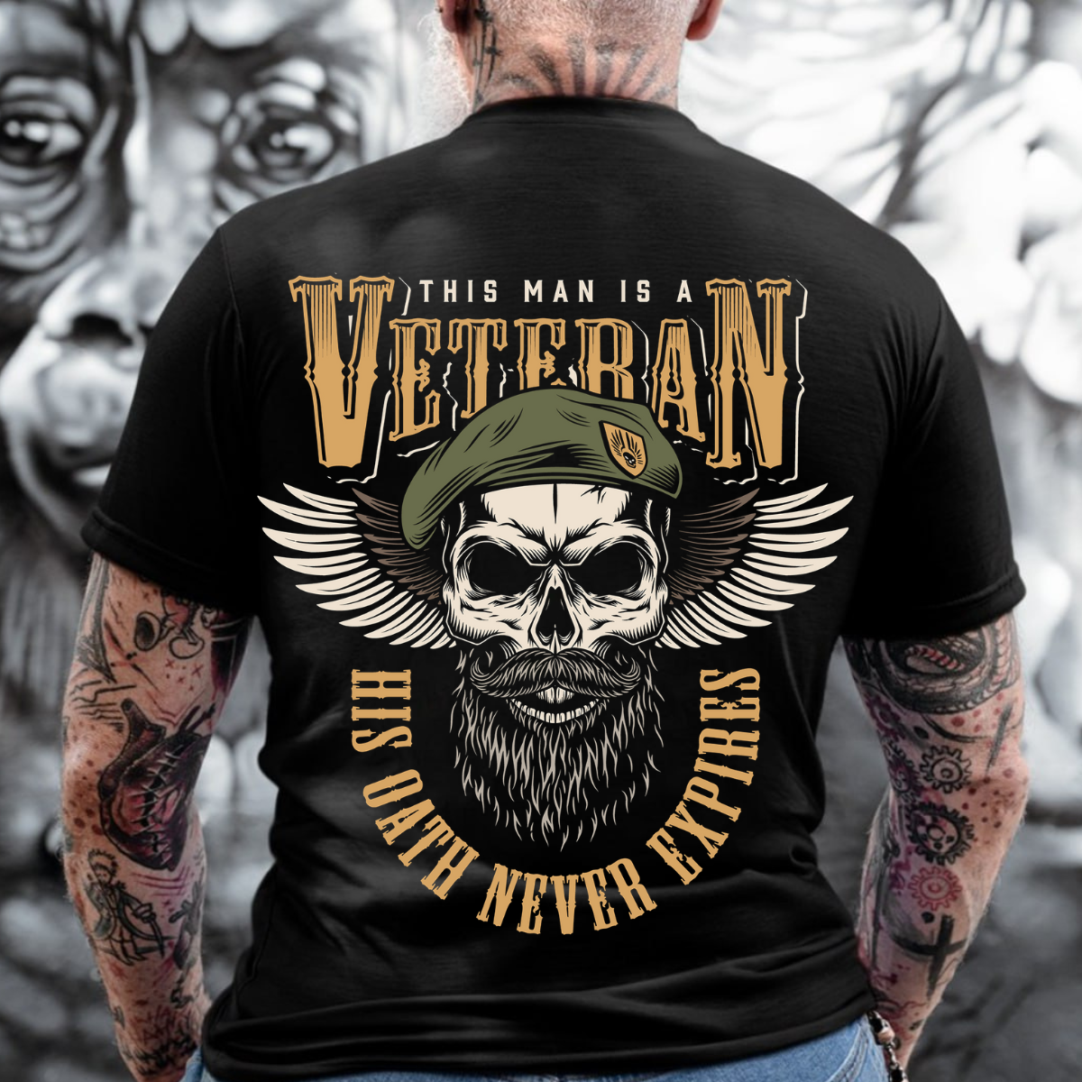 Army Veteran Skull Shirt, Veteran T-Shirt for Men , Skull & Wings Military Design, Gift For Husband & dad