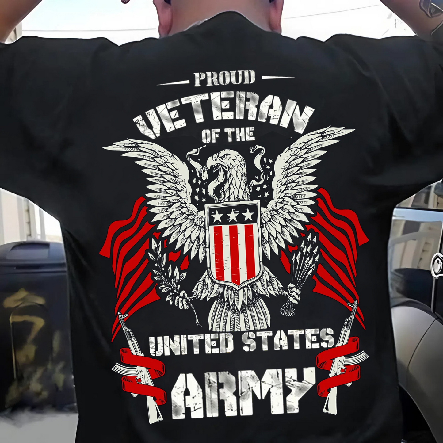 Proud U.S. Army Veteran T-Shirt – Eagle Emblem & Military Strength