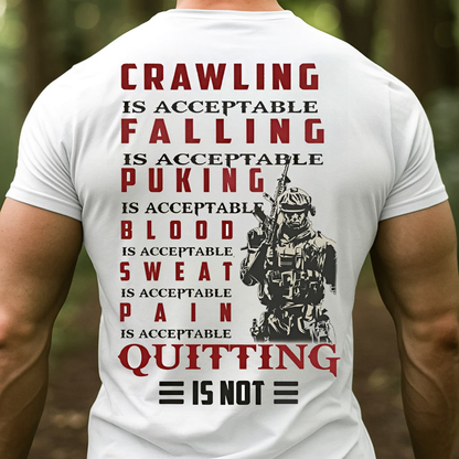Never Quit Military Motivation Shirt – Gritty Soldier Quote Tee,  T-Shirt for Veterans & Warriors