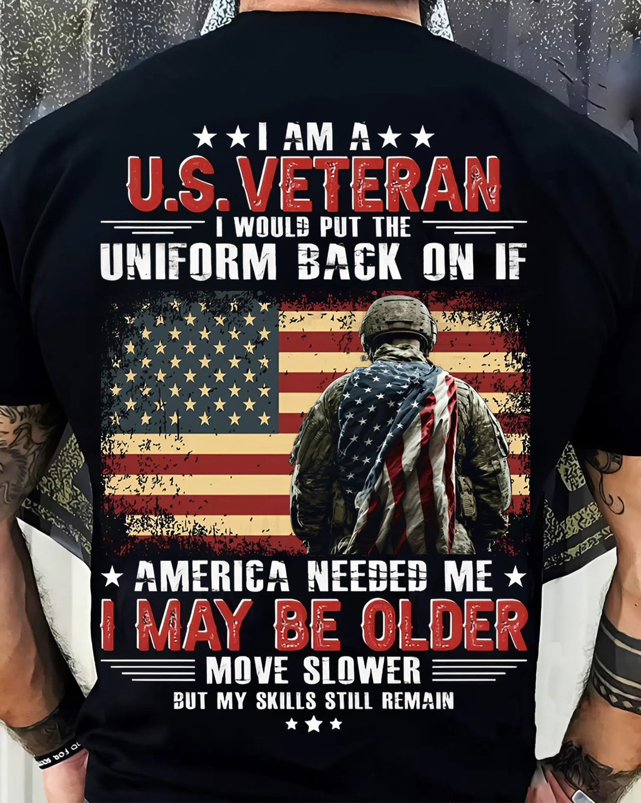 I Am a U.S. Veteran T-Shirt – Patriotic American Flag Military Pride Shirt for Veterans
