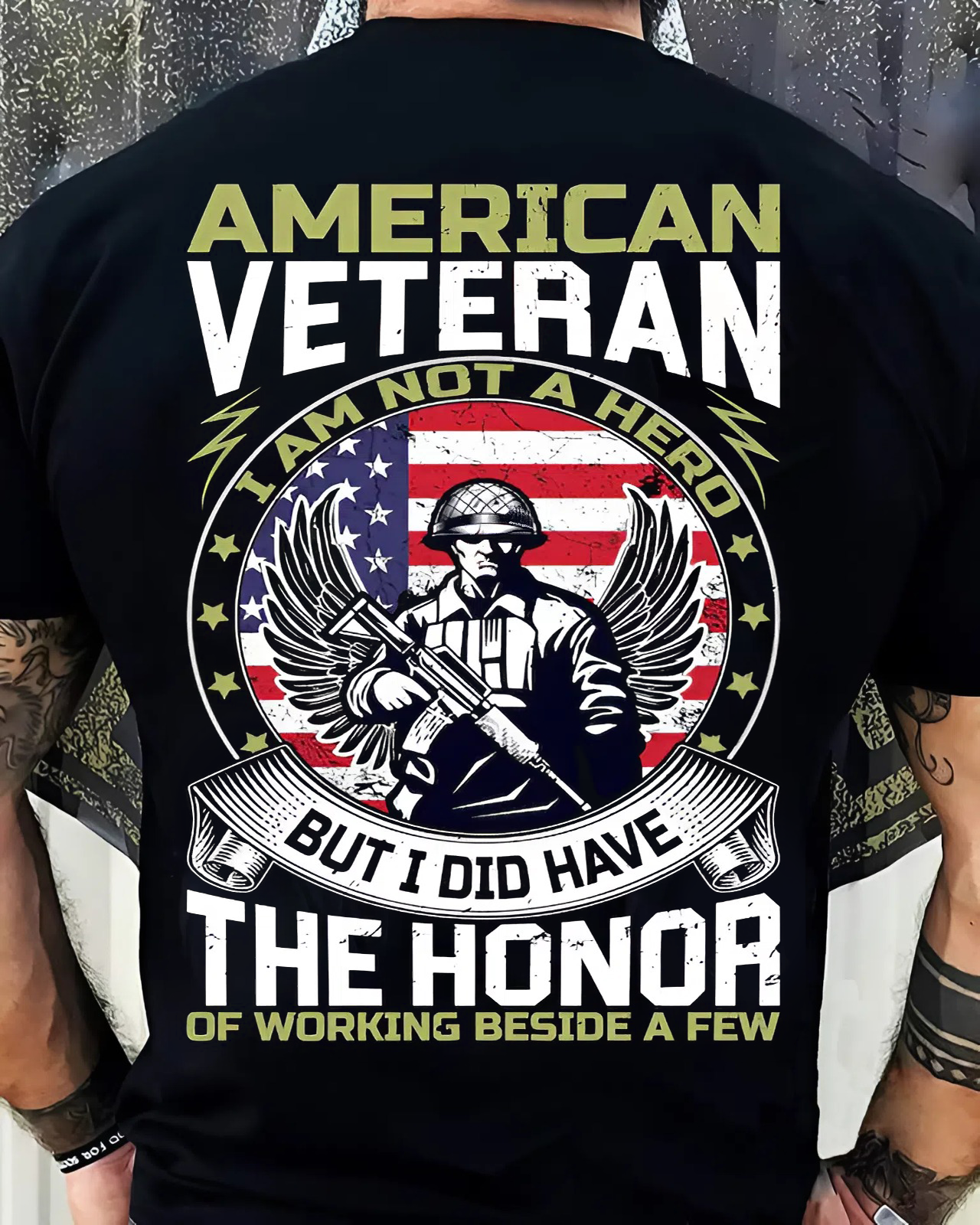 American Veteran T-Shirt – Not a Hero, But Honored to Serve – Military Pride Tee