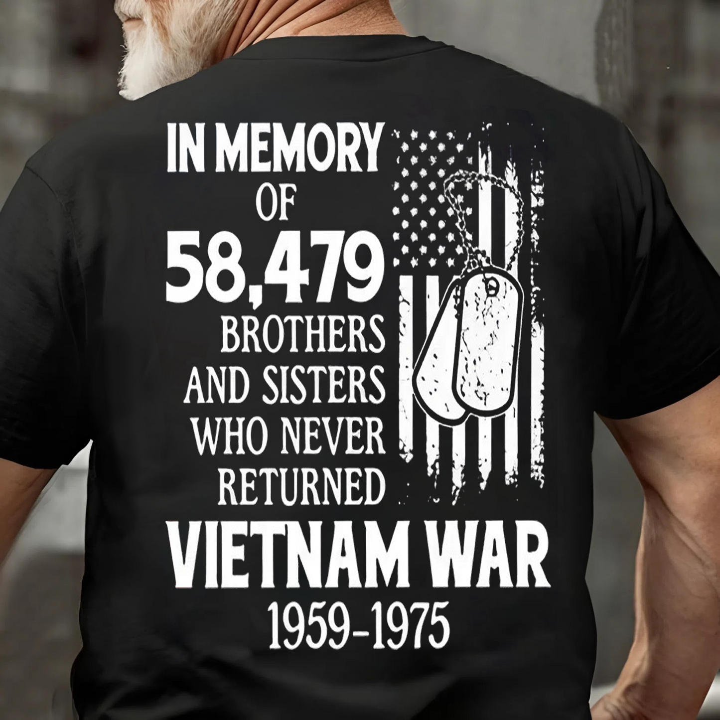 Vietnam War Memorial T-Shirt – Honoring 58,479 Fallen Heroes – Never Forgotten