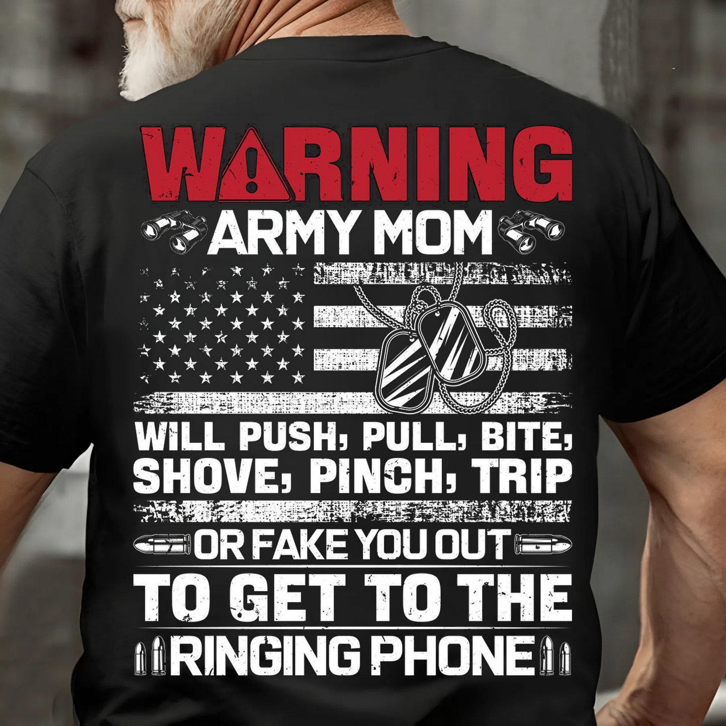 Warning Army Mom on Duty – No One Gets in the Way of the Ringing Phone!