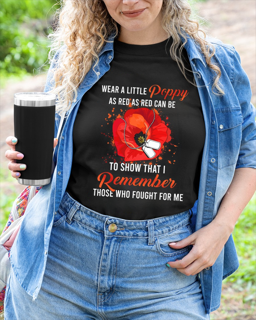 Veteran Day Lest We Forget Red Poppy Flower Usa Memorial Day Remembrance Day T Shirt