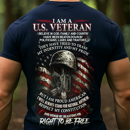 I Am a U.S. Veteran Shirt – Proud American Patriotic T-Shirt – Military Veteran Apparel – Gift for Veterans and Patriots