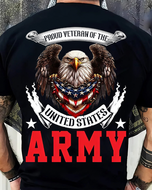 Proud U.S. Army Veteran Tee – Bold Eagle Emblem of Honor & Service