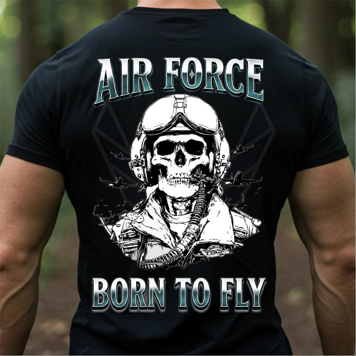 Air Force Born To Fly Skull Pilot T-Shirt, Hoodie, Sweatshirt – Military Aviation Gift for Veterans, Pilots & Airmen