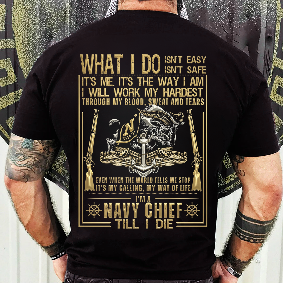 Navy Veteran T-Shirt – Navy Chief Till I Die – Military Pride Tee