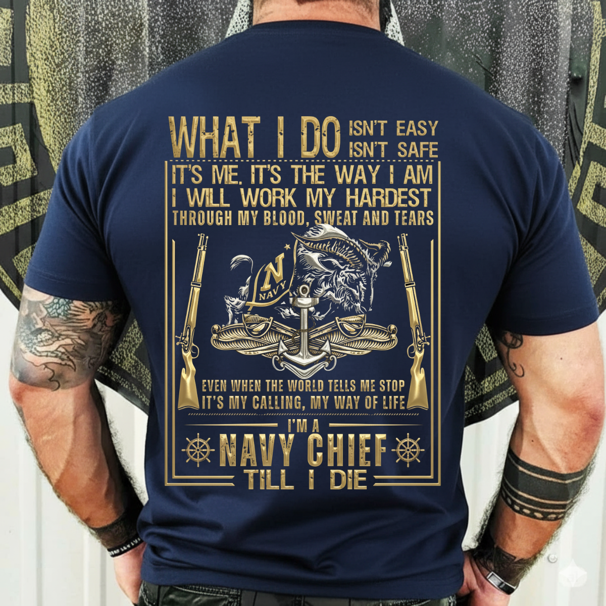 Navy Veteran T-Shirt – Navy Chief Till I Die – Military Pride Tee