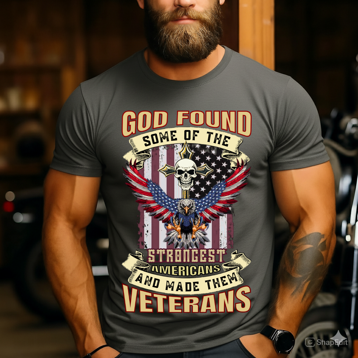 Veteran Pride T-Shirt - God Found Some of the Strongest Americans and Made Them Veterans - USA Army Gift Tee