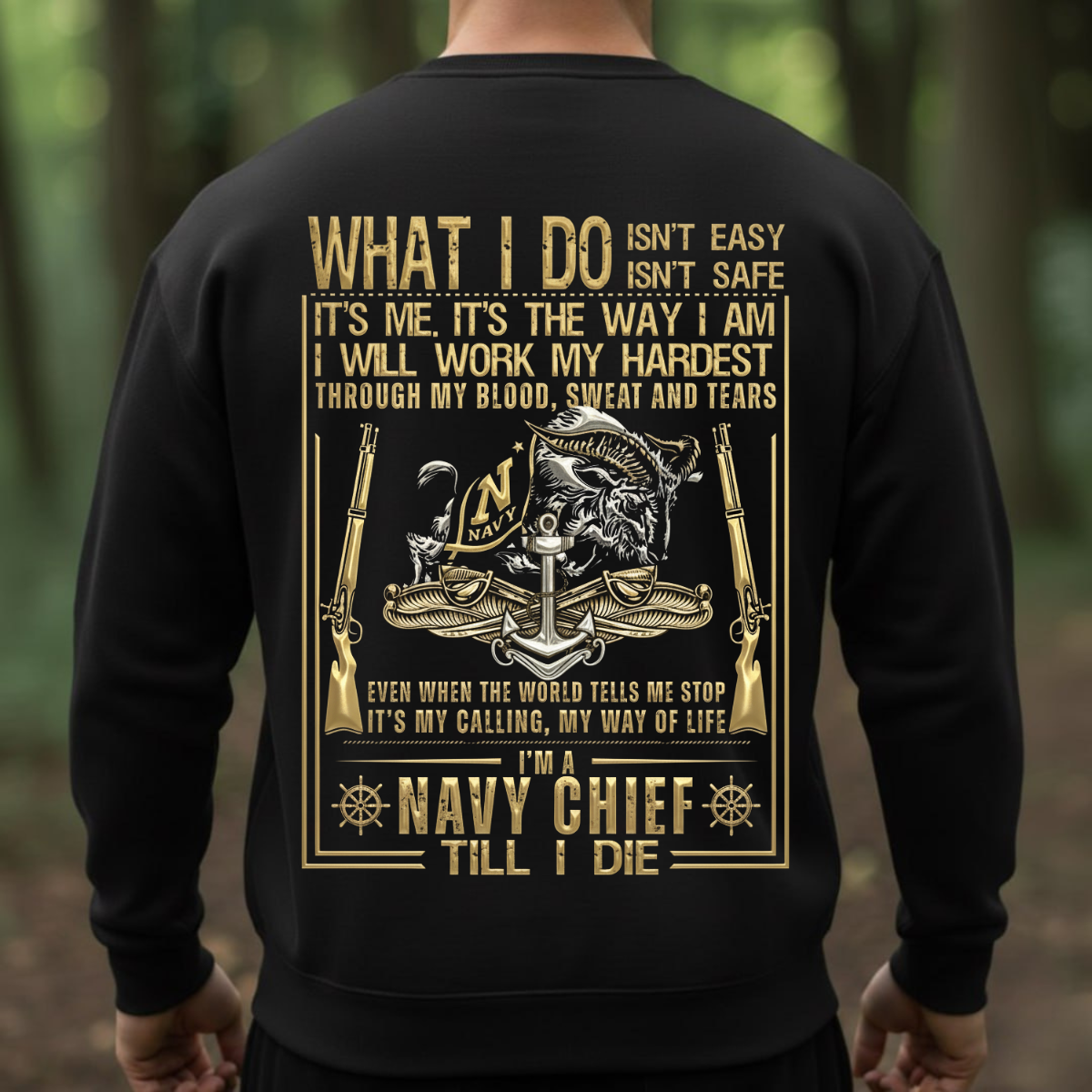 Navy Veteran T-Shirt – Navy Chief Till I Die – Military Pride Tee