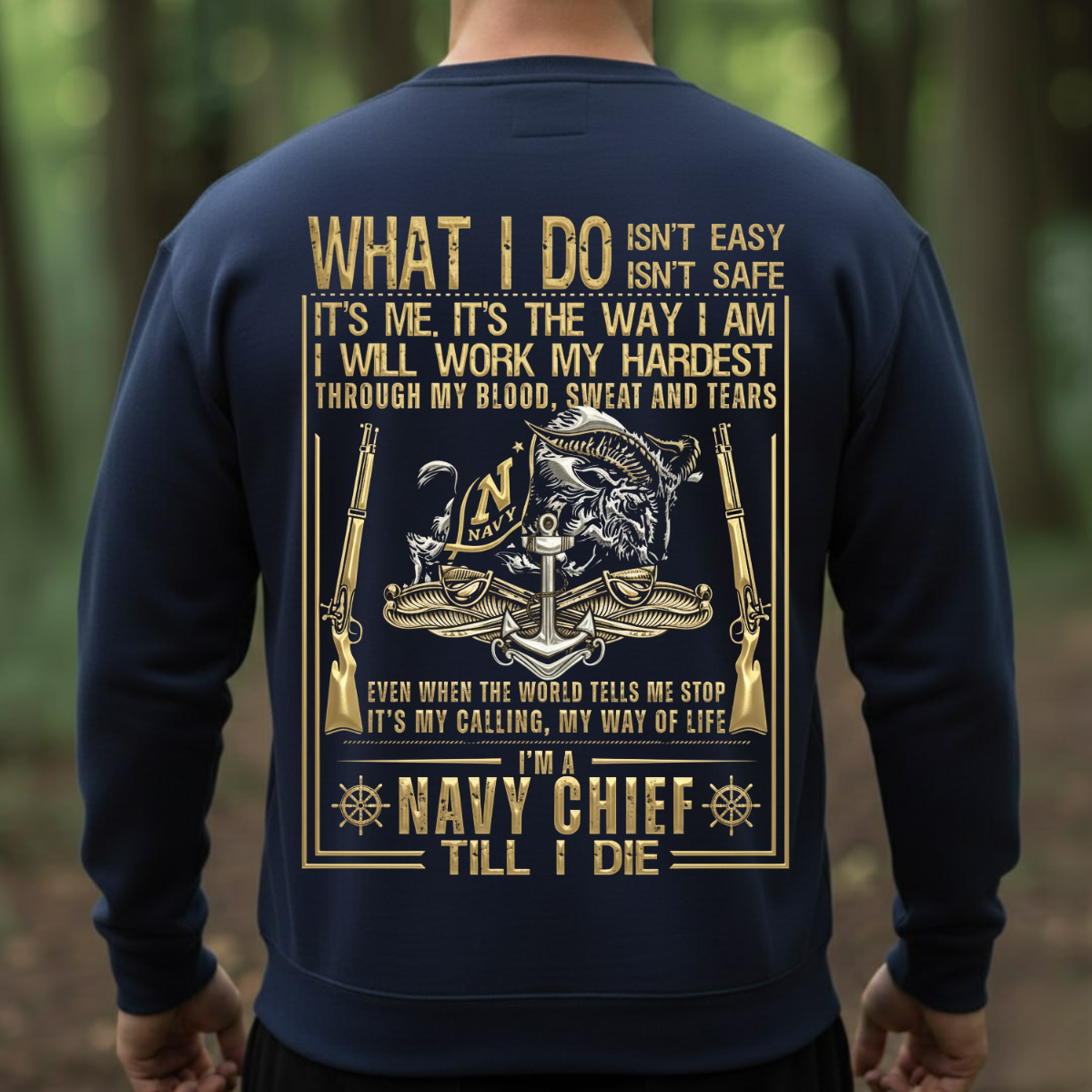 Navy Veteran T-Shirt – Navy Chief Till I Die – Military Pride Tee
