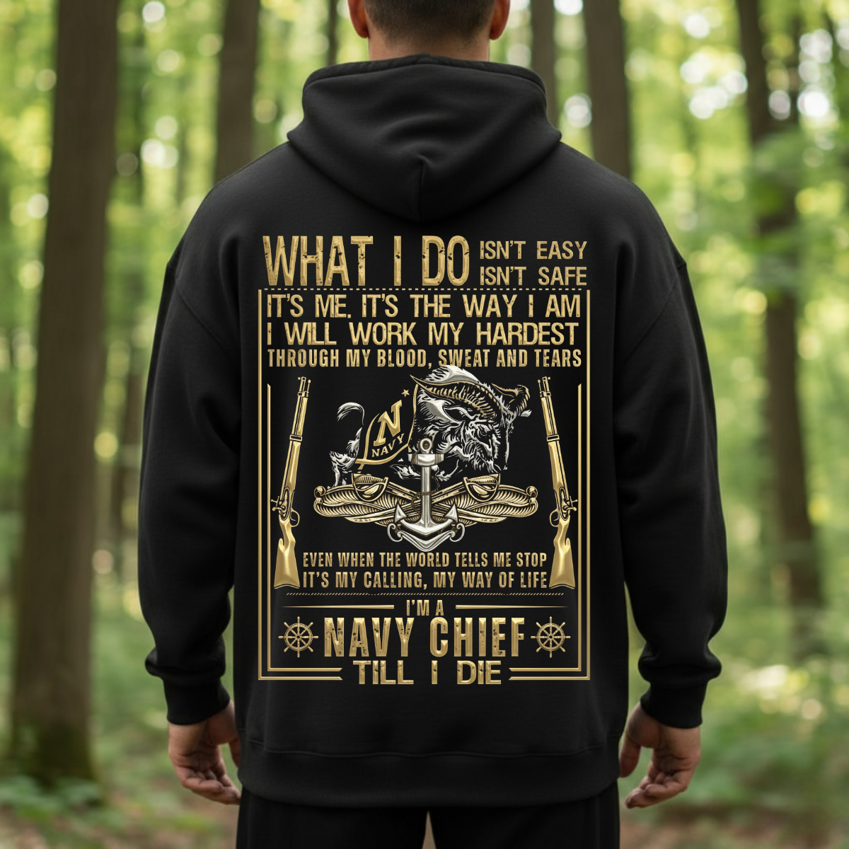 Navy Veteran T-Shirt – Navy Chief Till I Die – Military Pride Tee