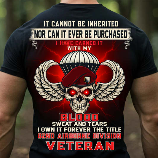 82nd Airborne Division Veteran T-Shirt – Blood Sweat and Tears Military Pride Shirt